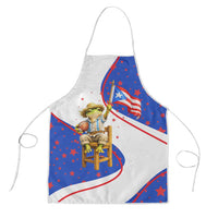 Puerto Rico Coquí Frog Football Fan Apron Whimsical Cartoon Style with Patriotic Elements