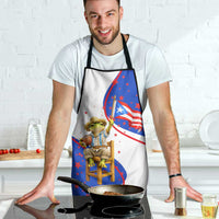 Puerto Rico Coquí Frog Football Fan Apron Whimsical Cartoon Style with Patriotic Elements