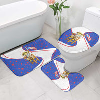 Puerto Rico Coquí Frog Football Fan Bathroom Set Whimsical Cartoon Style with Patriotic Elements