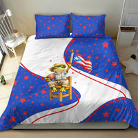 Puerto Rico Coquí Frog Football Fan Bedding Set Whimsical Cartoon Style with Patriotic Elements