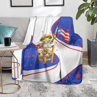 Puerto Rico Coquí Frog Football Fan Blanket Whimsical Cartoon Style with Patriotic Elements