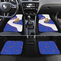 Puerto Rico Coquí Frog Football Fan Car Mats Whimsical Cartoon Style with Patriotic Elements