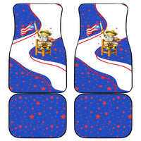 Puerto Rico Coquí Frog Football Fan Car Mats Whimsical Cartoon Style with Patriotic Elements