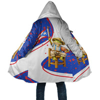 Puerto Rico Coquí Frog Football Fan Cloak Whimsical Cartoon Style with Patriotic Elements