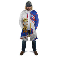 Puerto Rico Coquí Frog Football Fan Cloak Whimsical Cartoon Style with Patriotic Elements