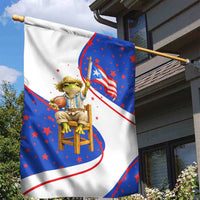 Puerto Rico Coquí Frog Football Fan Garden Flag Whimsical Cartoon Style with Patriotic Elements
