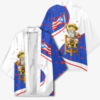 Puerto Rico Coquí Frog Football Fan Kimono Whimsical Cartoon Style with Patriotic Elements