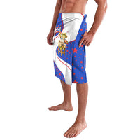 Puerto Rico Coquí Frog Football Fan Lavalava Whimsical Cartoon Style with Patriotic Elements