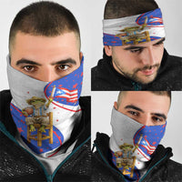 Puerto Rico Coquí Frog Football Fan Neck Gaiter Whimsical Cartoon Style with Patriotic Elements