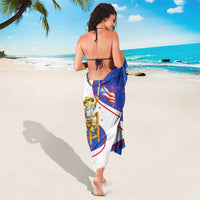 Puerto Rico Coquí Frog Football Fan Sarong Whimsical Cartoon Style with Patriotic Elements