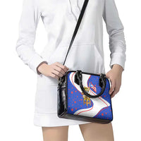 Puerto Rico Coquí Frog Football Fan Shoulder Handbag Whimsical Cartoon Style with Patriotic Elements