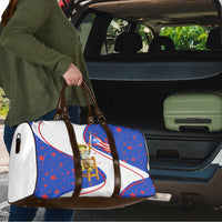 Puerto Rico Coquí Frog Football Fan Travel Bag Whimsical Cartoon Style with Patriotic Elements