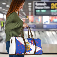 Puerto Rico Coquí Frog Football Fan Travel Bag Whimsical Cartoon Style with Patriotic Elements
