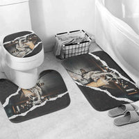 Cool Raccoon Drinking Iced Coffee Bathroom Set Funny Animal Meme Urban Night Photography