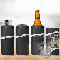 Cool Raccoon Drinking Iced Coffee 4 in 1 Can Cooler Tumbler Funny Animal Meme Urban Night Photography