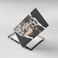 Cool Raccoon Drinking Iced Coffee Canvas Wall Art Funny Animal Meme Urban Night Photography