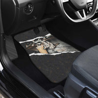 Cool Raccoon Drinking Iced Coffee Car Mats Funny Animal Meme Urban Night Photography
