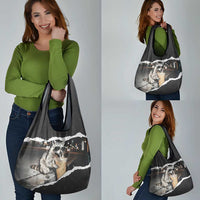 Cool Raccoon Drinking Iced Coffee Grocery Bag Funny Animal Meme Urban Night Photography