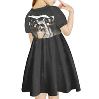 Cool Raccoon Drinking Iced Coffee Kid Short Sleeve Dress Funny Animal Meme Urban Night Photography