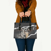 Cool Raccoon Drinking Iced Coffee Leather Bag Funny Animal Meme Urban Night Photography