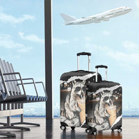 Cool Raccoon Drinking Iced Coffee Luggage Cover Funny Animal Meme Urban Night Photography