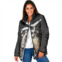Cool Raccoon Drinking Iced Coffee Padded Jacket Funny Animal Meme Urban Night Photography