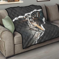 Cool Raccoon Drinking Iced Coffee Quilt Funny Animal Meme Urban Night Photography