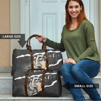 Cool Raccoon Drinking Iced Coffee Travel Bag Funny Animal Meme Urban Night Photography