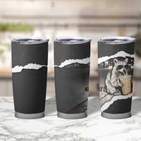 Cool Raccoon Drinking Iced Coffee Tumbler Cup Funny Animal Meme Urban Night Photography