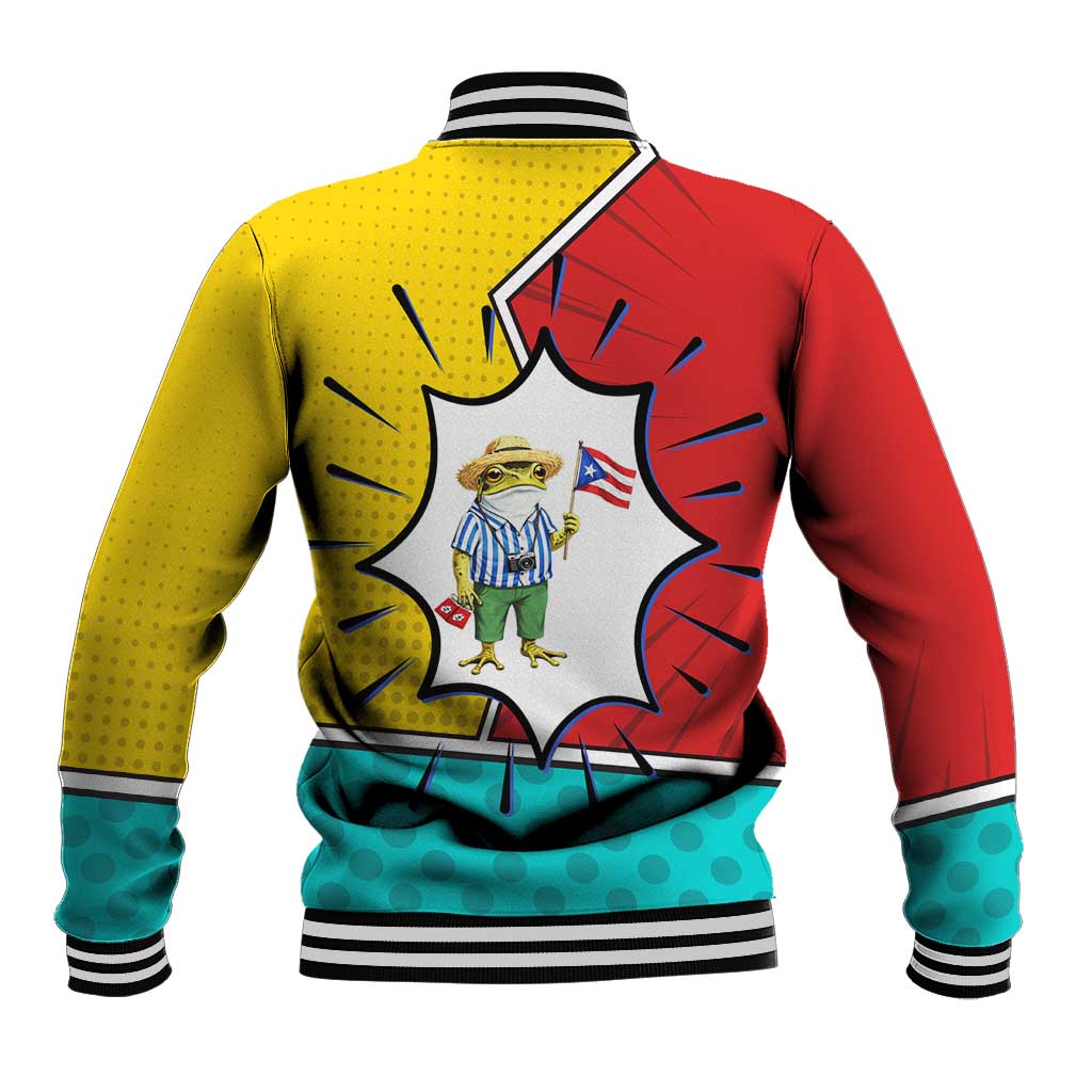 Benito Bowl Puerto Rican Frog Baseball Jacket Playful Pop‑Culture Game Day