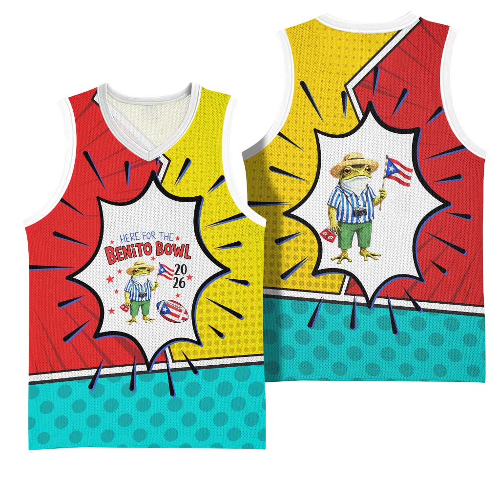 Benito Bowl Puerto Rican Frog Basketball Jersey Playful Pop‑Culture Game Day