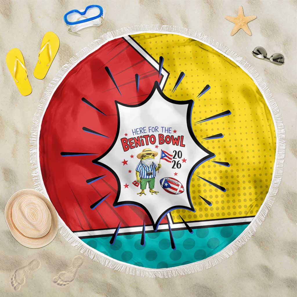 Benito Bowl Puerto Rican Frog Beach Blanket Playful Pop‑Culture Game Day
