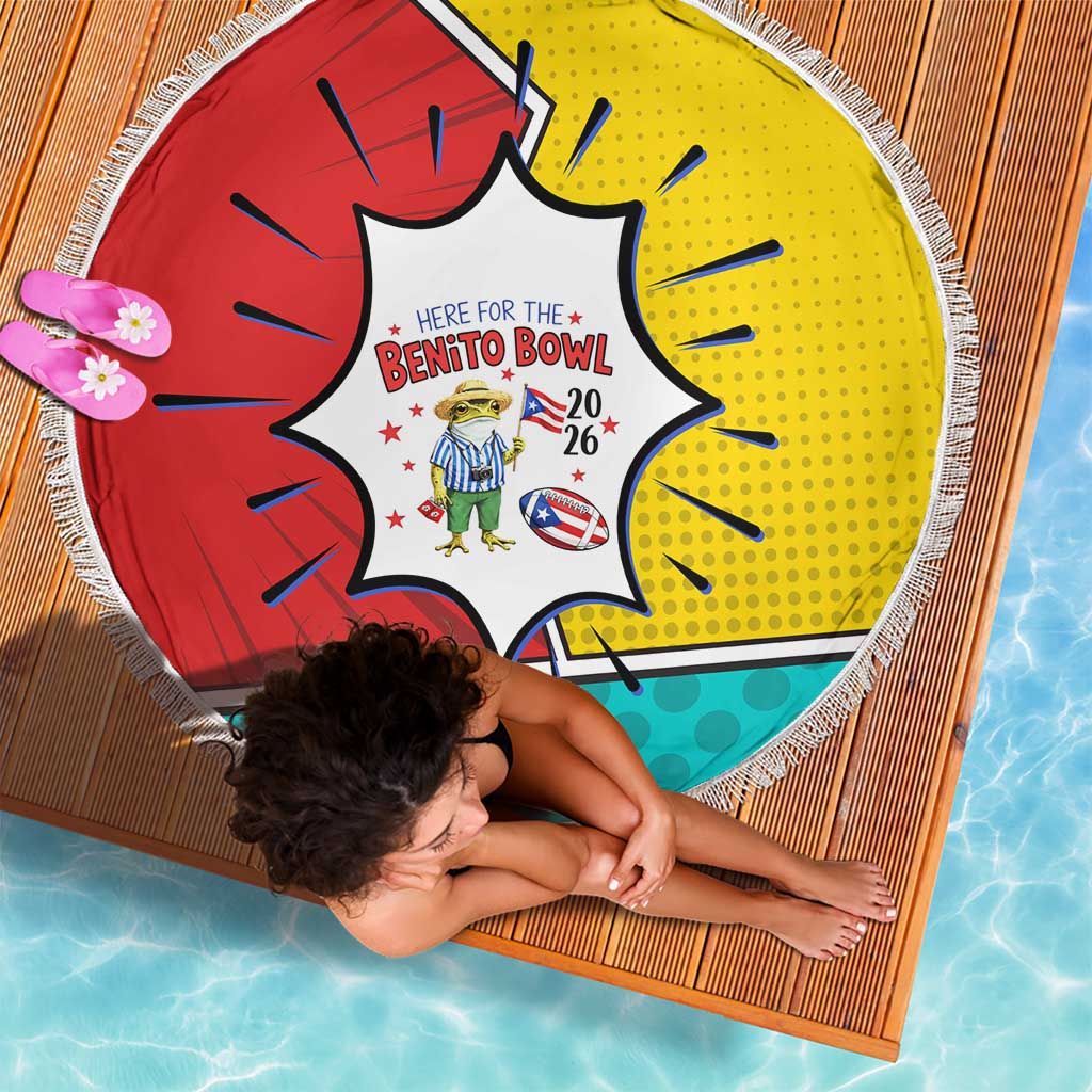 Benito Bowl Puerto Rican Frog Beach Blanket Playful Pop‑Culture Game Day