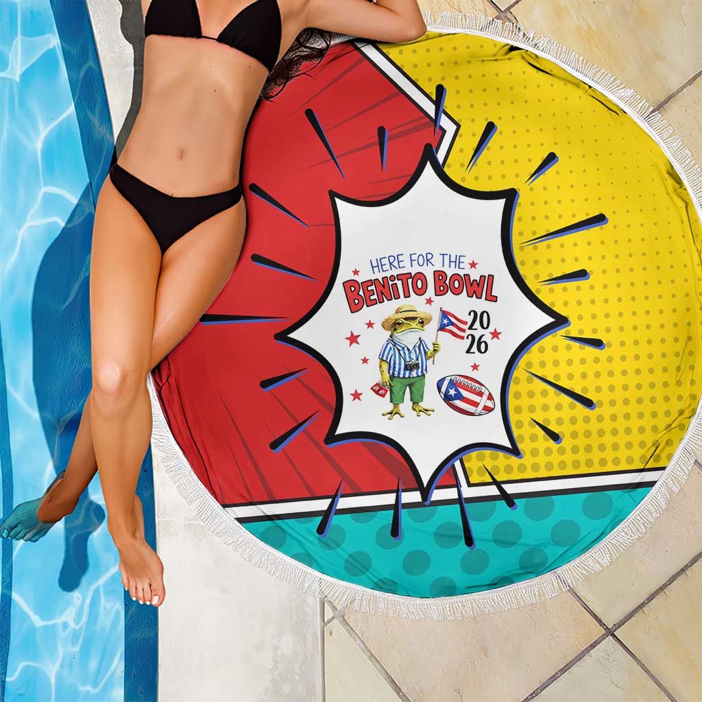 Benito Bowl Puerto Rican Frog Beach Blanket Playful Pop‑Culture Game Day