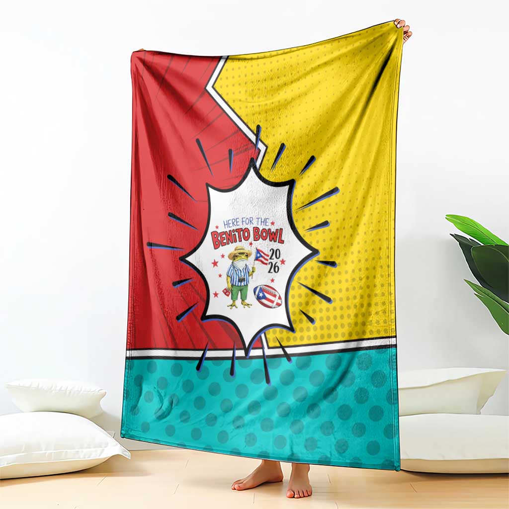 Benito Bowl Puerto Rican Frog Blanket Playful Pop‑Culture Game Day