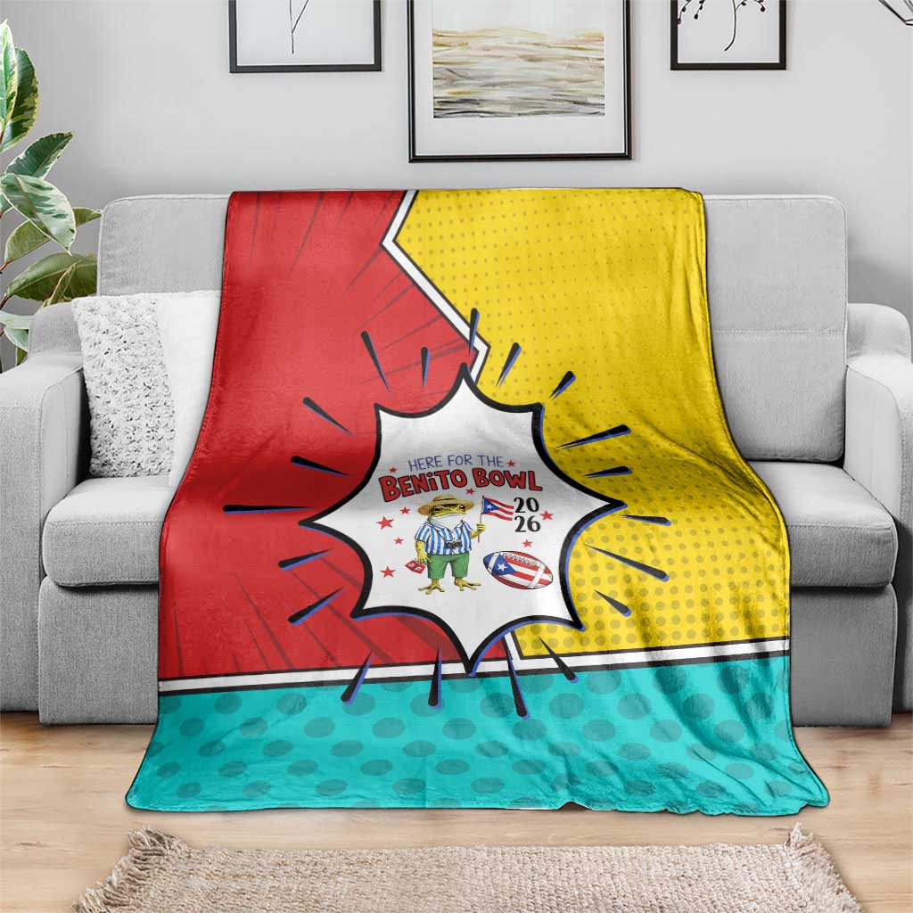 Benito Bowl Puerto Rican Frog Blanket Playful Pop‑Culture Game Day