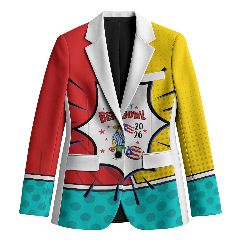 Benito Bowl Puerto Rican Frog Blazer Playful Pop‑Culture Game Day