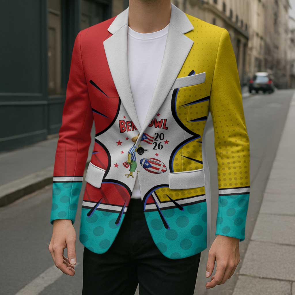 Benito Bowl Puerto Rican Frog Blazer Playful Pop‑Culture Game Day