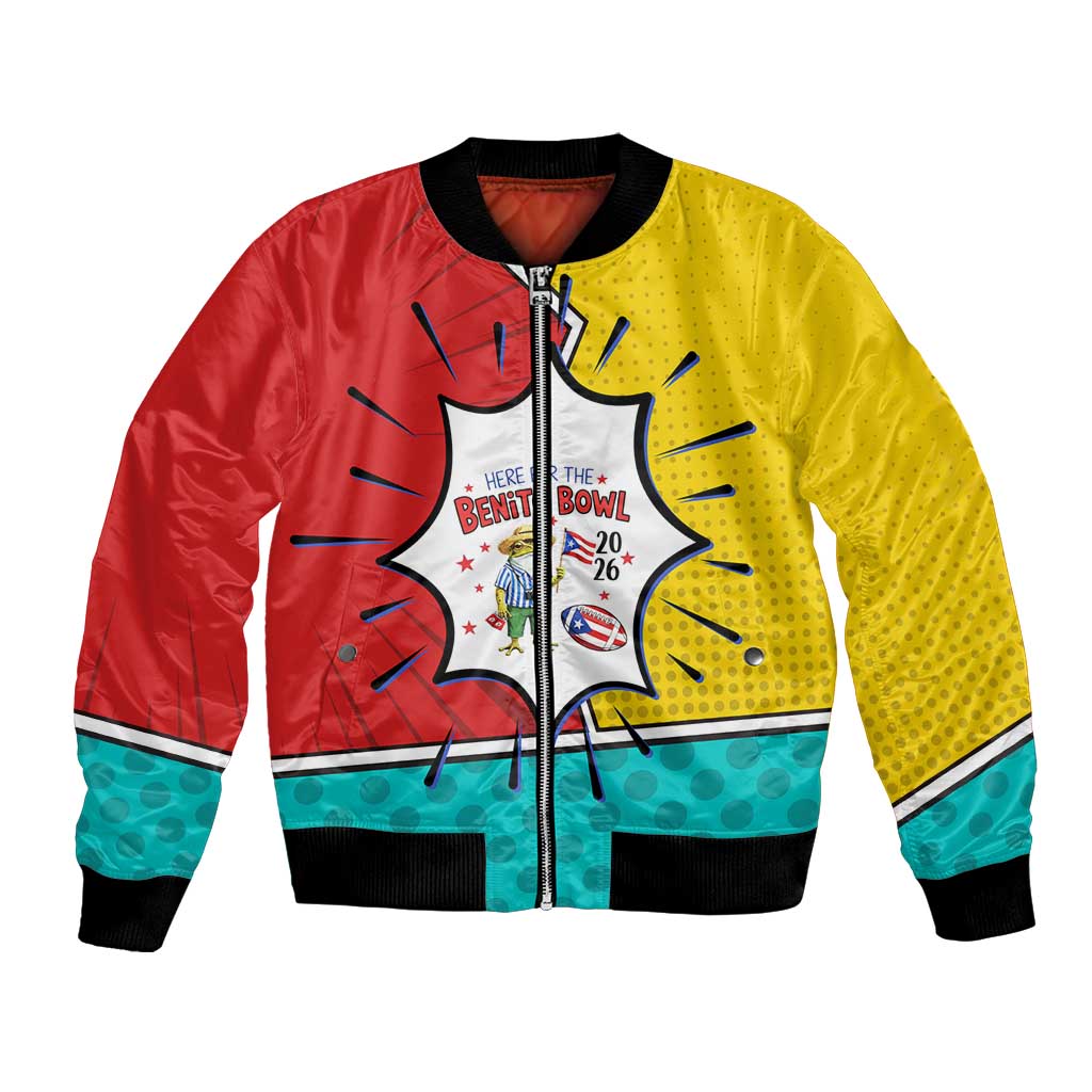 Benito Bowl Puerto Rican Frog Bomber Jacket Playful Pop‑Culture Game Day