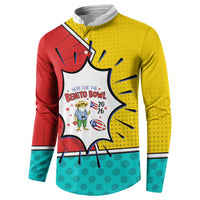 Benito Bowl Puerto Rican Frog Button Sweatshirt Playful Pop‑Culture Game Day