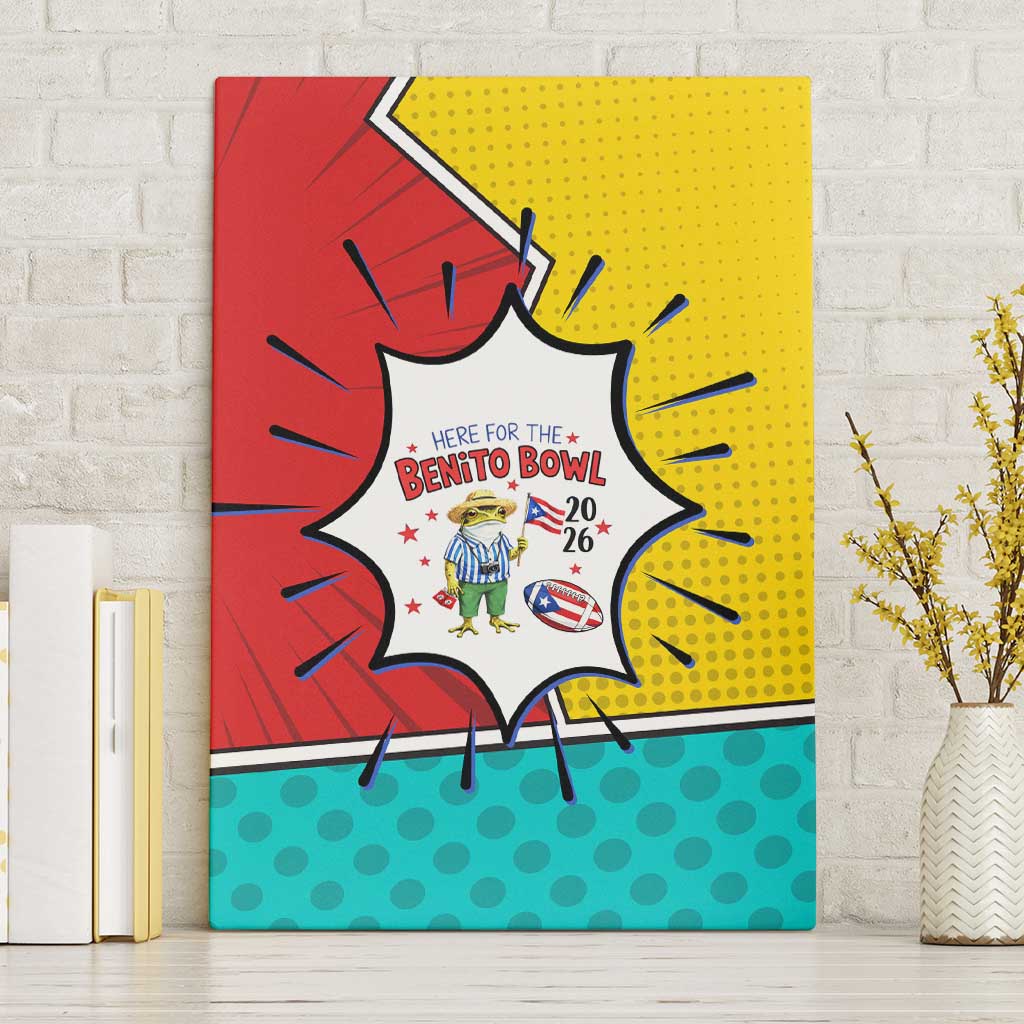 Benito Bowl Puerto Rican Frog Canvas Wall Art Playful Pop‑Culture Game Day