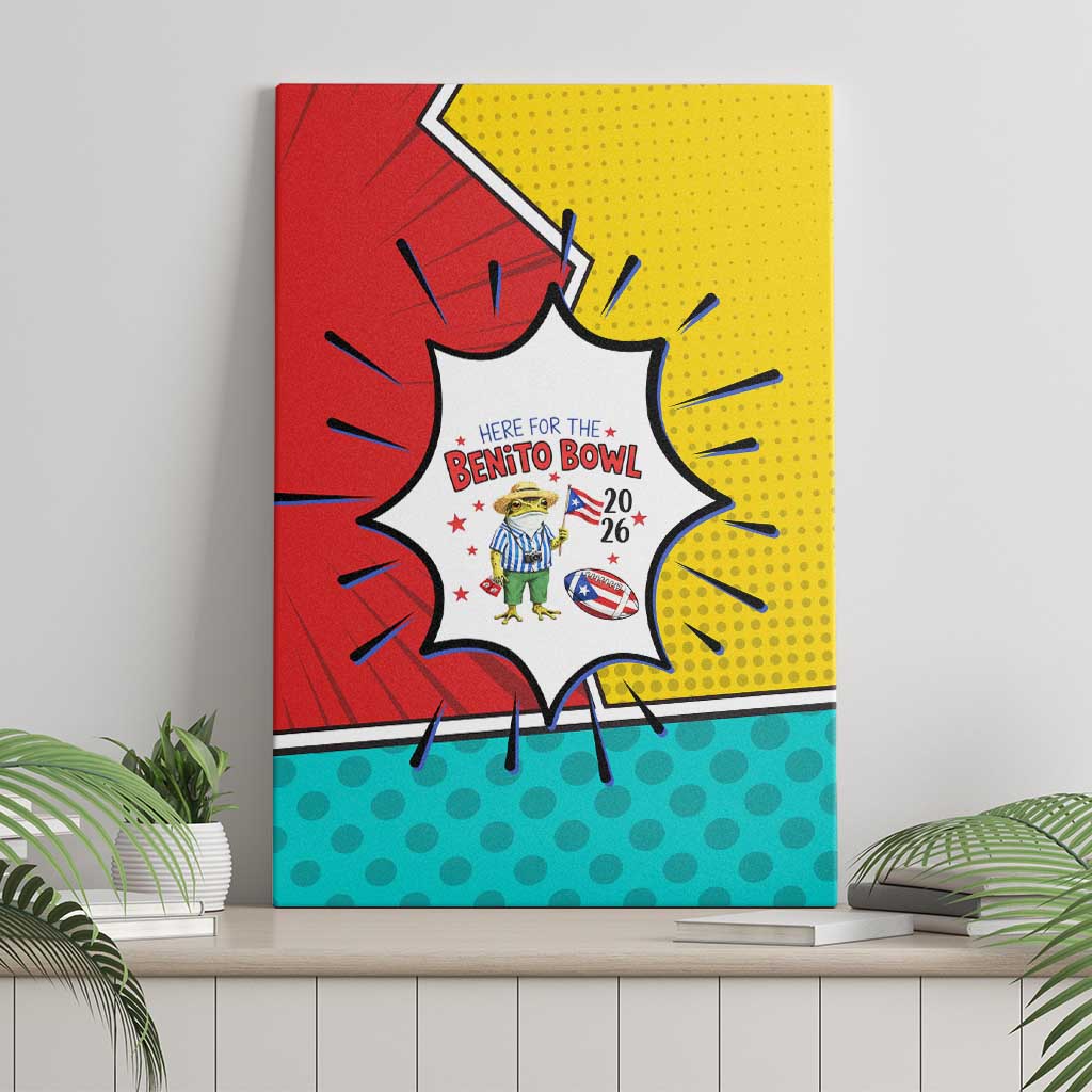 Benito Bowl Puerto Rican Frog Canvas Wall Art Playful Pop‑Culture Game Day