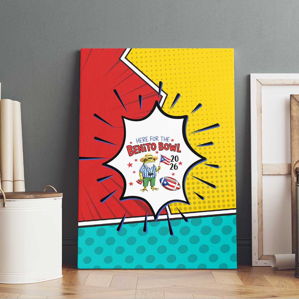 Benito Bowl Puerto Rican Frog Canvas Wall Art Playful Pop‑Culture Game Day