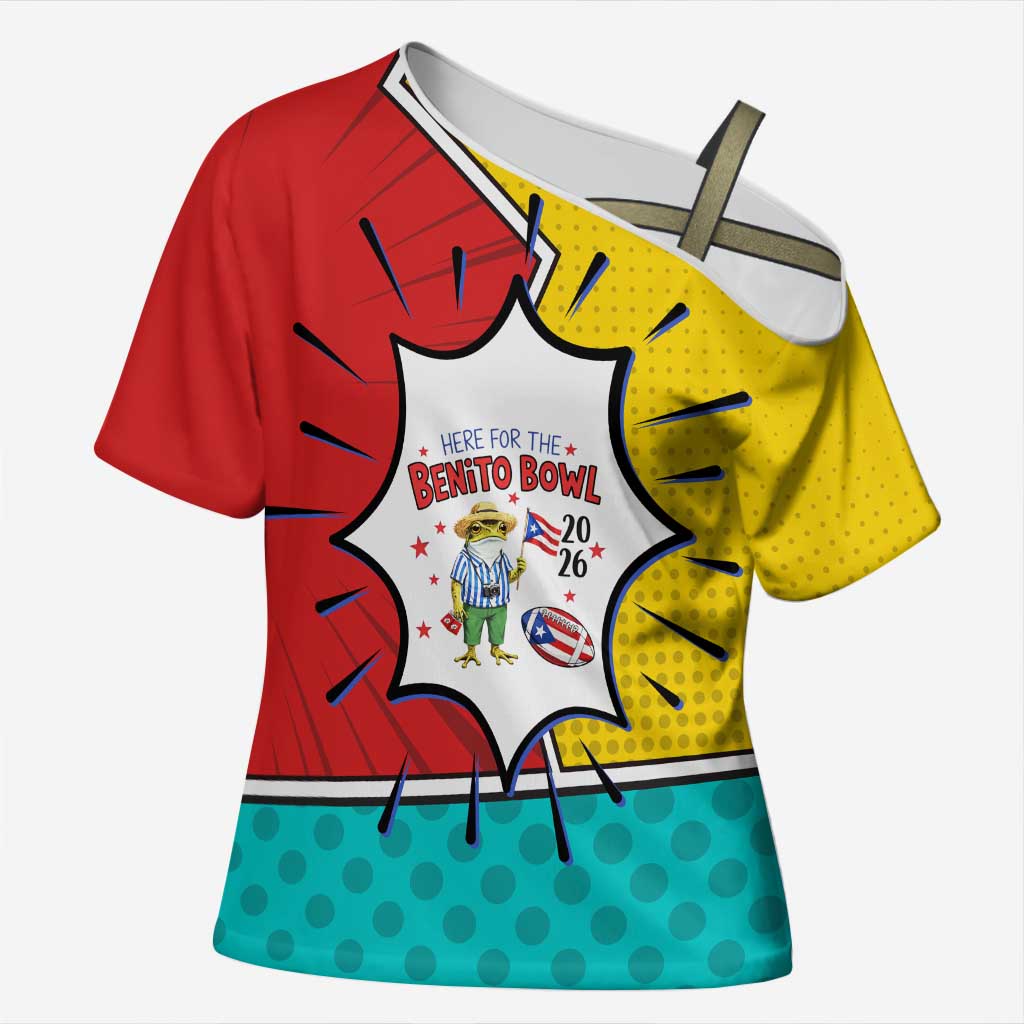 Benito Bowl Puerto Rican Frog Cross Shoulder Shirt Playful Pop‑Culture Game Day