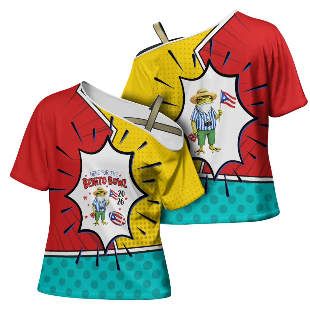 Benito Bowl Puerto Rican Frog Cross Shoulder Shirt Playful Pop‑Culture Game Day