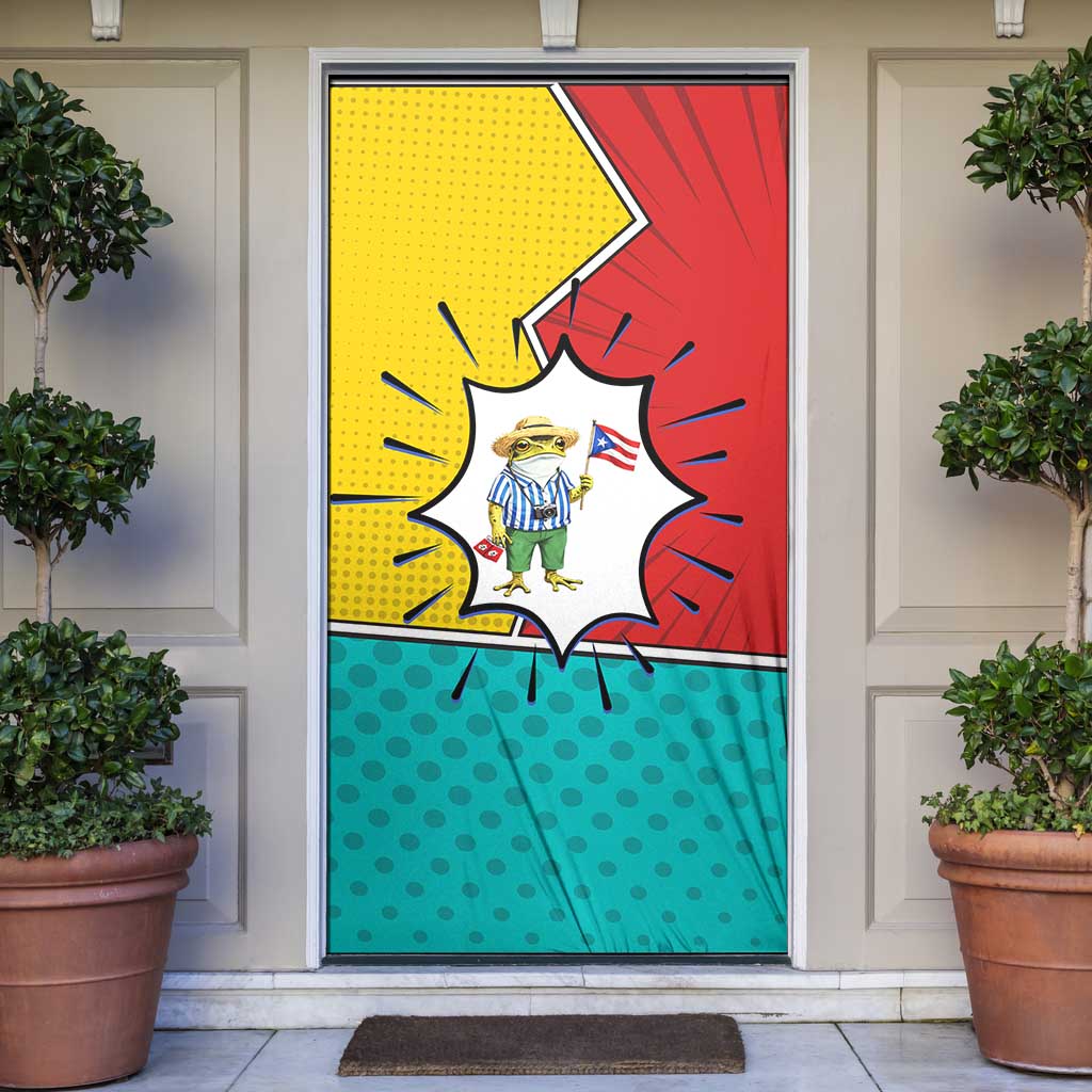 Benito Bowl Puerto Rican Frog Door Cover Playful Pop‑Culture Game Day