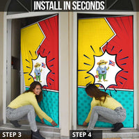 Benito Bowl Puerto Rican Frog Door Cover Playful Pop‑Culture Game Day