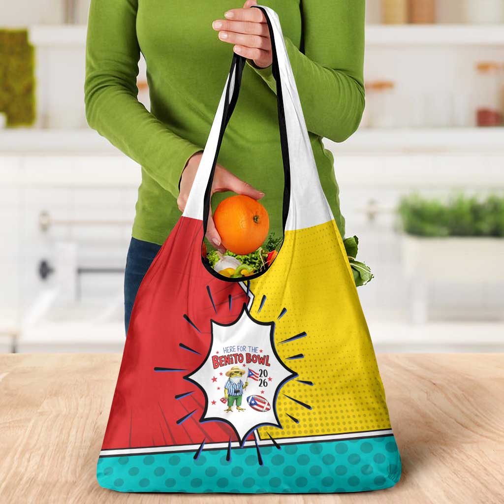 Benito Bowl Puerto Rican Frog Grocery Bag Playful Pop‑Culture Game Day