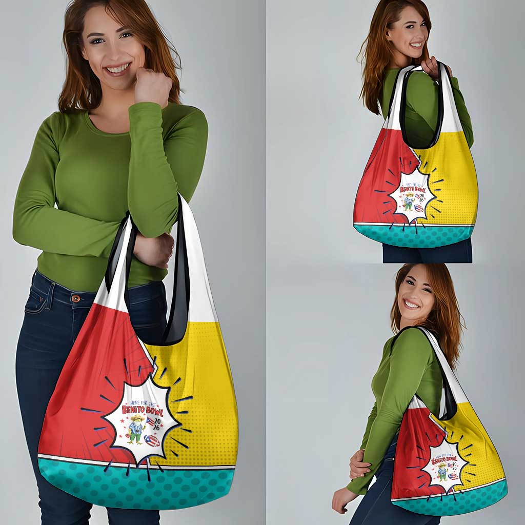 Benito Bowl Puerto Rican Frog Grocery Bag Playful Pop‑Culture Game Day