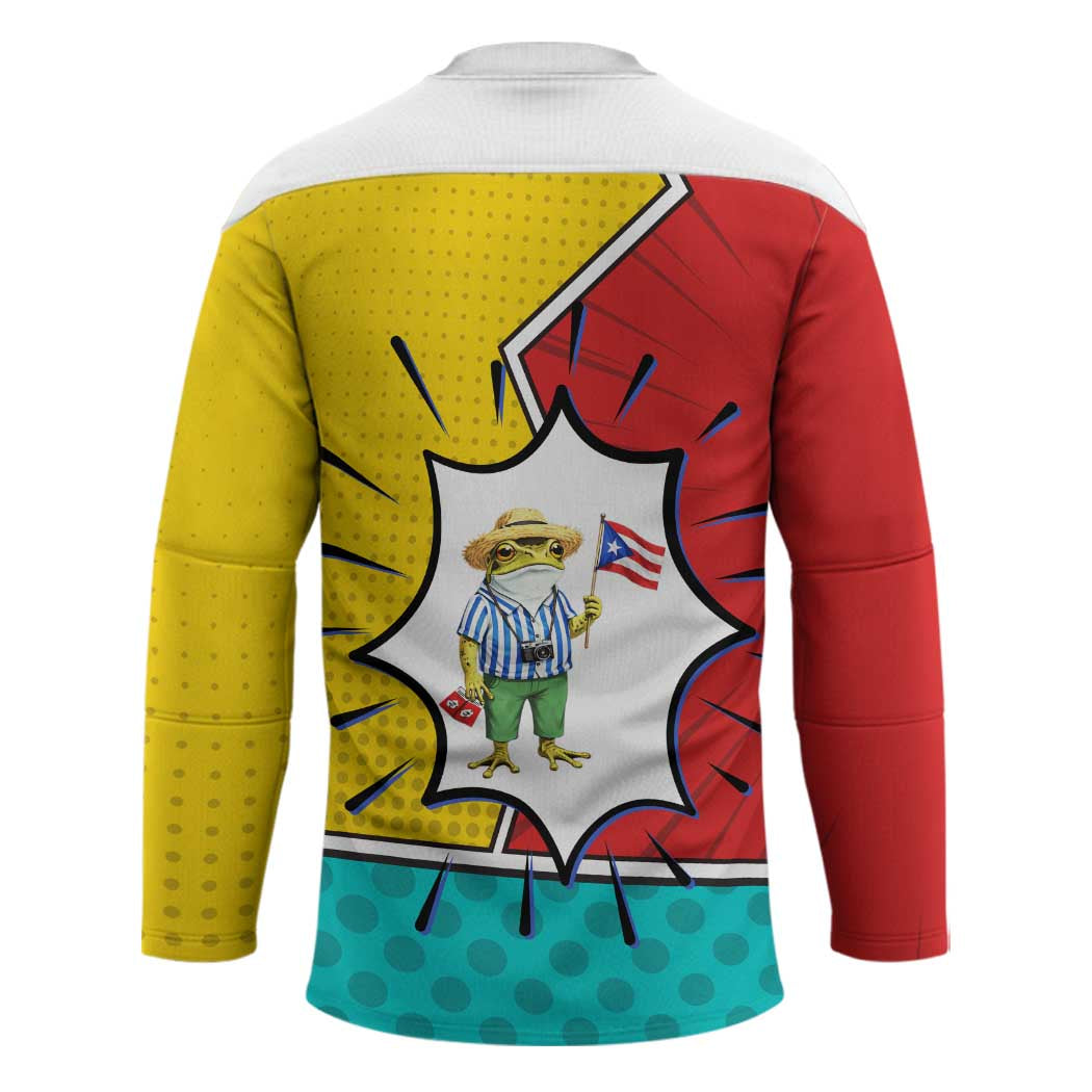 Benito Bowl Puerto Rican Frog Hockey Jersey Playful Pop‑Culture Game Day
